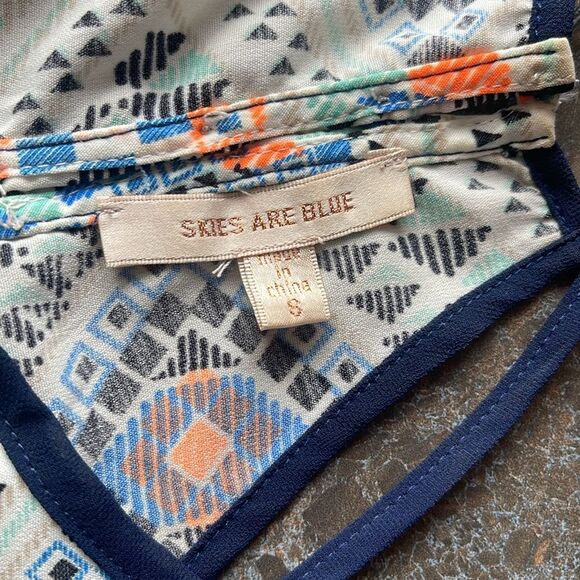 Skies are Blue Anthropologie Multicolored Racer Back Tank Top women’s Size Small - Picture 7 of 10